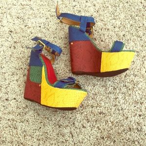 Colorful textured sexy wedges!